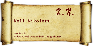 Kell Nikolett névjegykártya